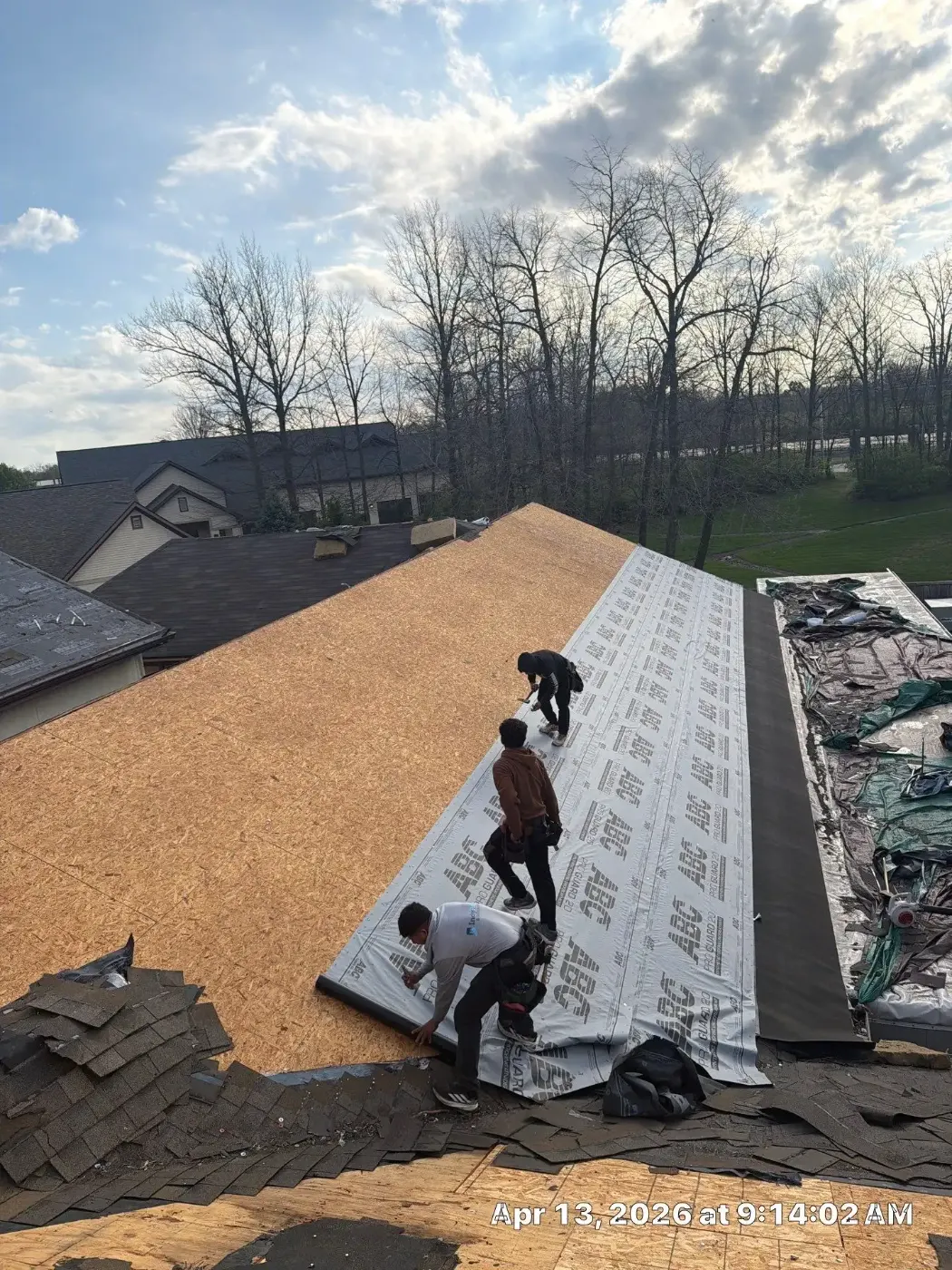 Storm damage documentation on a Park Fletcher commercial building